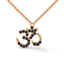 Spiritual om necklace sapphire