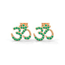 Spiritual om stud earrings emerald