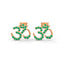 Spiritual om stud earrings emerald