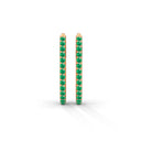 Rise pave rectangle curve hoops emerald