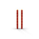 Rise pave rectangle curve hoops ruby