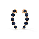 Love floating sapphire curve climber earrings
