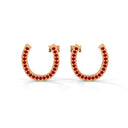 Lucky horse shoe stud earrings ruby