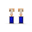 Bold baguette cut sapphire centre stone drop earrings with diamonds