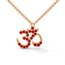 Spiritual om necklace ruby