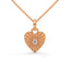 Amore fluted heart necklace diamond