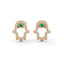 Power hamsa stud earrings emerald