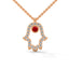 Power hamsa necklace ruby