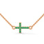 Divine cross necklace emerald