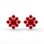 Serenity flower stud earrings ruby