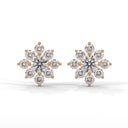 Serenity flower stud earrings diamond