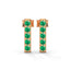 Harmony bar stud earrings emerald