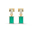 Bold baguette cut emerald centre stone drop earrings