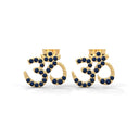Spiritual om stud earrings sapphire