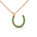 Lucky horse shoe necklace emerald
