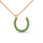 Lucky horse shoe necklace emerald