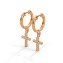 Divine cross drop hoops diamond