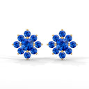 Serenity flower stud earrings sapphire