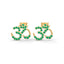 Spiritual om stud earrings emerald