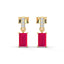 Bold baguette cut ruby centre stone drop earrings