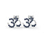 Spiritual om stud earrings sapphire