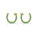 Lucky horse shoe stud earrings emerald