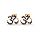 Spiritual om stud earrings sapphire