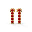 Harmony bar stud earrings ruby