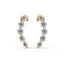 Love floating diamond curve climber earrings