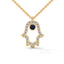 Power hamsa necklace sapphire