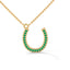 Lucky horse shoe necklace emerald