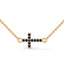 Divine cross necklace sapphire