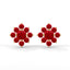 Serenity flower stud earrings ruby