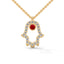 Power hamsa necklace ruby