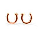 Lucky horse shoe stud earrings ruby