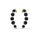 Love floating sapphire curve climber earrings