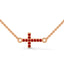 Divine cross necklace ruby