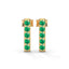 Harmony bar stud earrings emerald