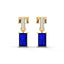 Bold baguette cut sapphire centre stone drop earrings with diamonds