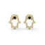 Power hamsa stud earrings sapphire