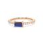 Bold baguette cut sapphire centre stone ring with diamonds