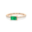 Bold baguette cut emerald centre stone ring