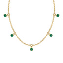Empower five station necklace emerald
