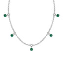 Empower five station necklace emerald
