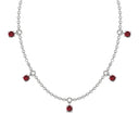 Empower five station necklace ruby