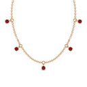 Empower five station necklace ruby