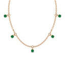Empower five station necklace emerald