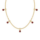 Empower five station necklace ruby