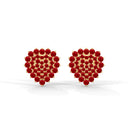 Dazzling Heart Earring Ruby