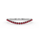 Rise pave curve ring ruby